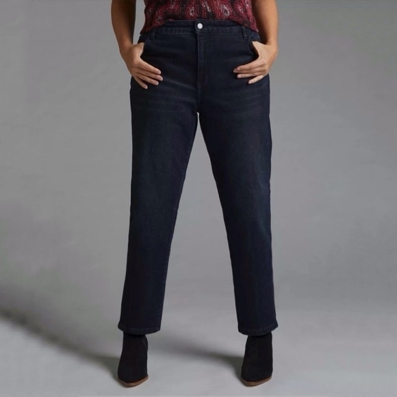 NWT Anthropologie Pilcro The Vintage Straight High Waist Jean Dark Denim 18W - Picture 2 of 16